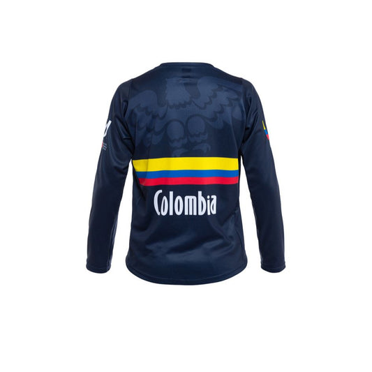 Unisex Junior Colombian Federation BMX Jersey in Blue by Suarez | Cento Cycling
