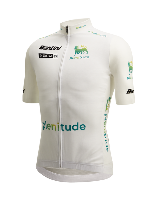 Official 2023 La Vuelta Best Young Rider Mens White Jersey by Santini