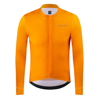 Burst Thermal Mens Performance Long Sleeve Cycling Jersey in Orange by Suarez