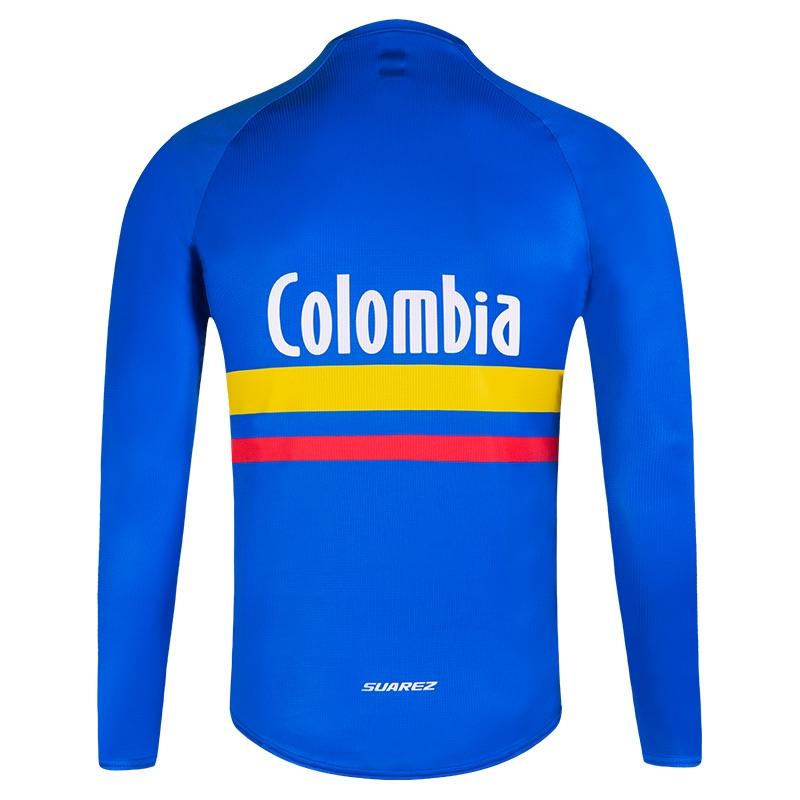 2021 Colombian Federation Relaxed Fit Long Sleeve BMX Cycling Jersey in Blue | Cento Cycling XLarge