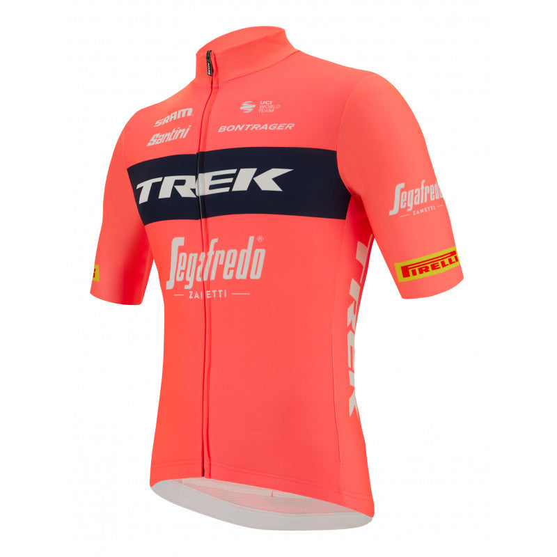 Rebobinar Operación posible distorsionar Official 2022 Mens Trek Segafredo Fan Line Jersey in Pink - by Santini |  Cento Cycling