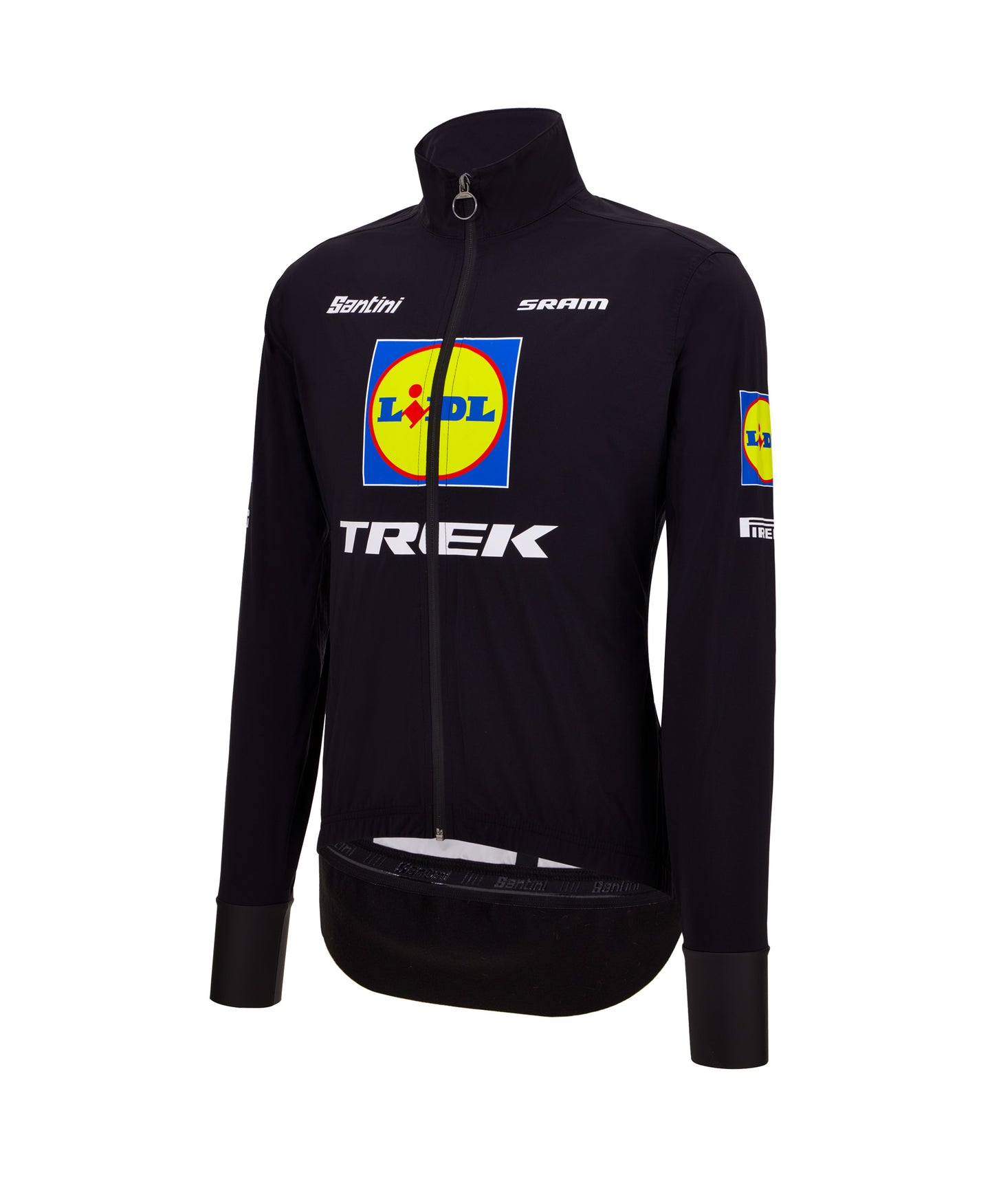 Lidl-Trek 2025 Fan Line Rain Jacket Black by Santini