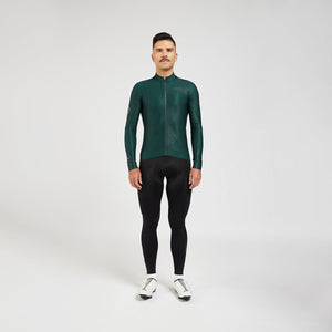 Ascender Thermal Mens Long Sleeve Cycling Jersey in Green by Suarez