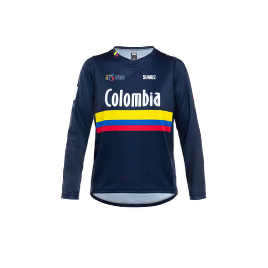 Unisex Junior Colombian Federation BMX Jersey in Blue by Suarez | Cento Cycling