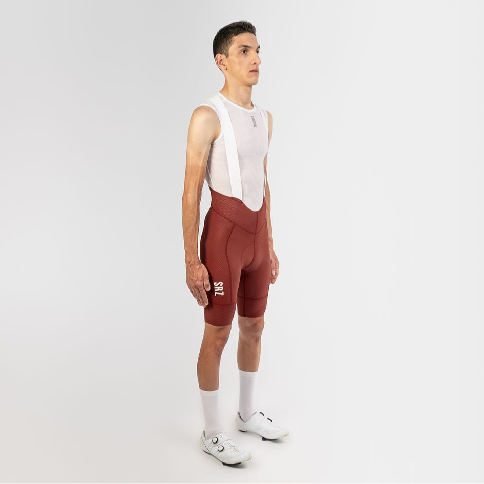Men's Cycling Bibshorts Hard Red 2.4 by Suarez | Cento Cycling