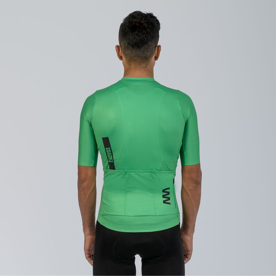 Men's Avant Cycling Jersey Solid Classic Green Short Sleeve Cycling Jersey by Suarez | Cento Cycling