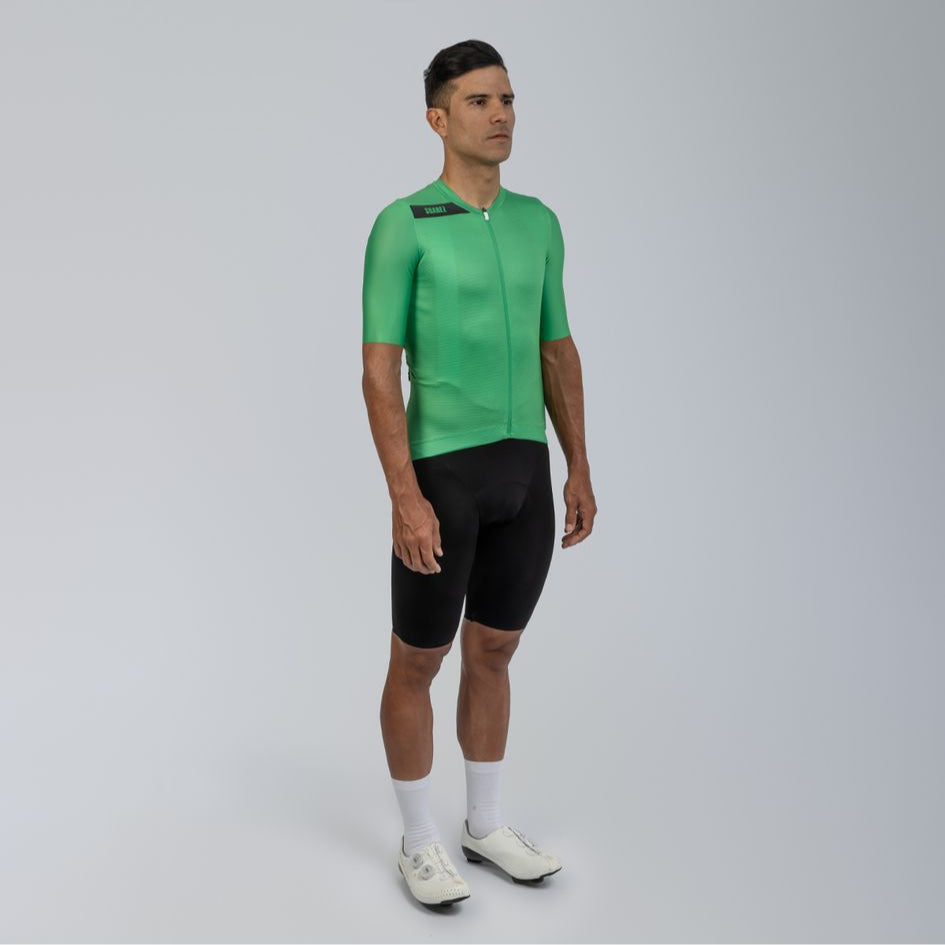 Men's Avant Cycling Jersey Solid Classic Green Short Sleeve Cycling Jersey by Suarez | Cento Cycling
