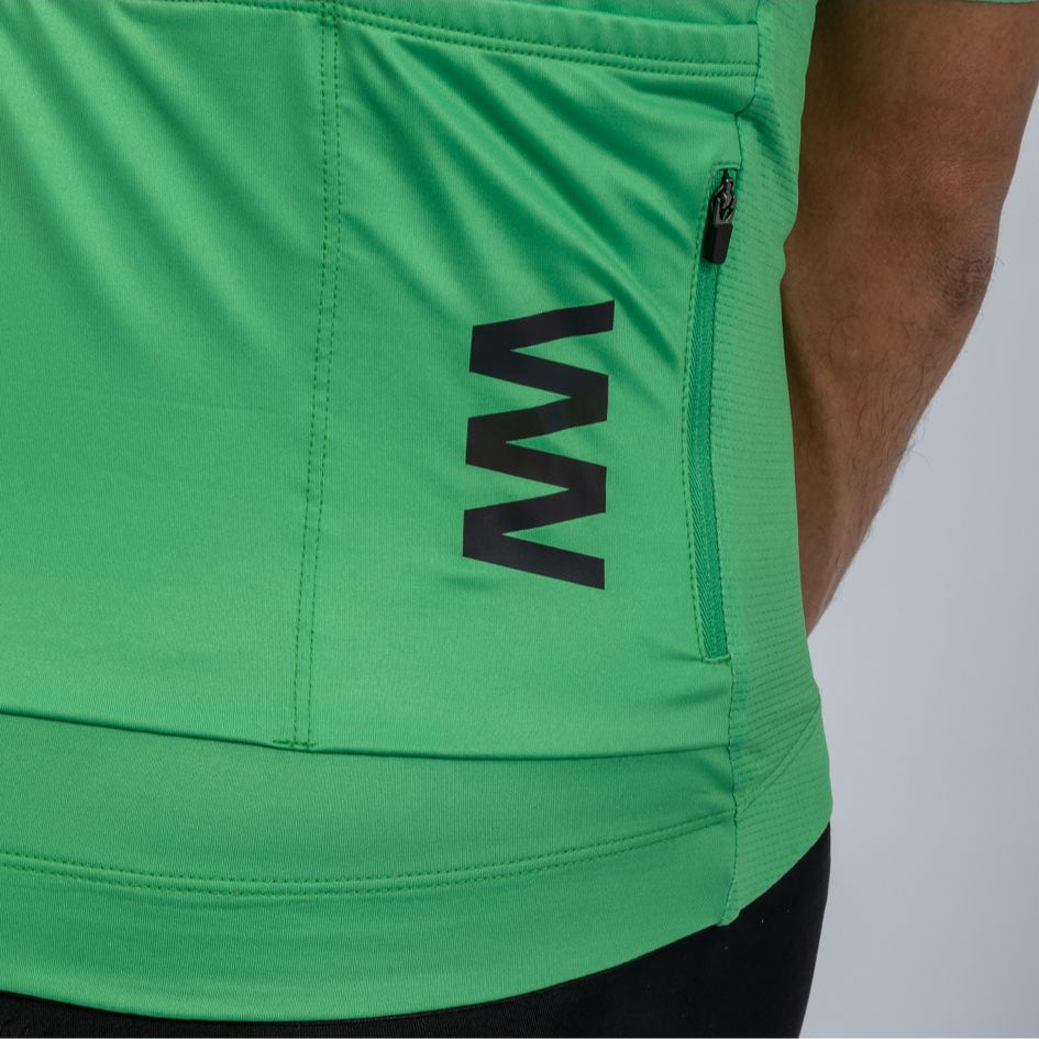 Men's Avant Cycling Jersey Solid Classic Green Short Sleeve Cycling Jersey by Suarez | Cento Cycling