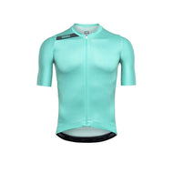 Men's Avant Cycling Jersey Solid Cream Turquoise Short Sleeve Cycling Jersey by Suarez | Cento Cycling