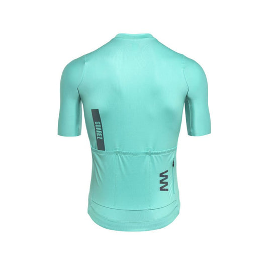 Men's Avant Cycling Jersey Solid Cream Turquoise Short Sleeve Cycling Jersey by Suarez | Cento Cycling