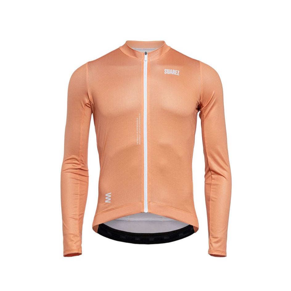 Men's Classic Fit Long Sleeve Cycling Jersey Peach Rust by Suarez | Cento Cycling