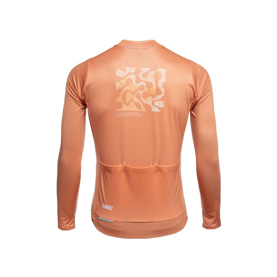 Men's Classic Fit Long Sleeve Cycling Jersey Peach Rust by Suarez | Cento Cycling