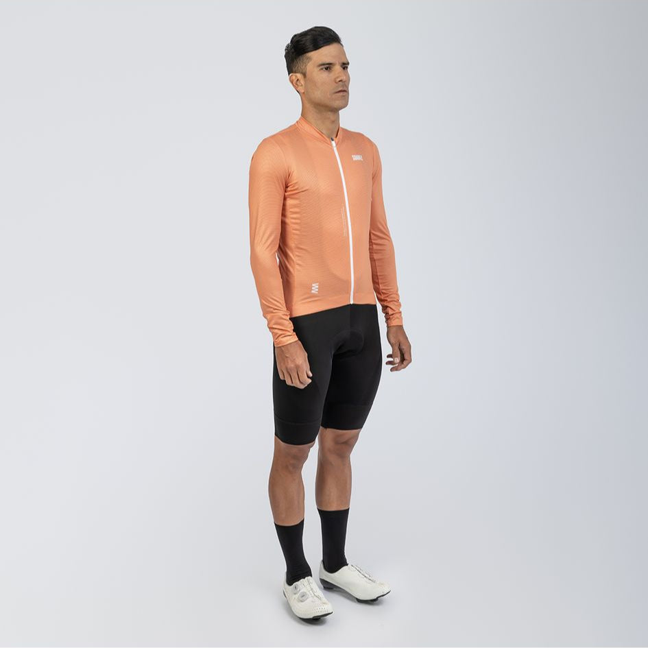 Men's Classic Fit Long Sleeve Cycling Jersey Peach Rust by Suarez | Cento Cycling