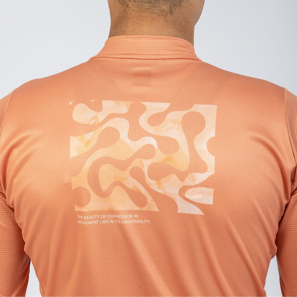 Men's Classic Fit Long Sleeve Cycling Jersey Peach Rust by Suarez | Cento Cycling