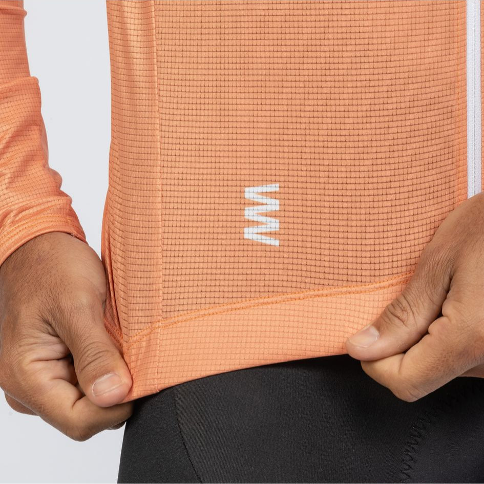 Men's Classic Fit Long Sleeve Cycling Jersey Peach Rust by Suarez | Cento Cycling