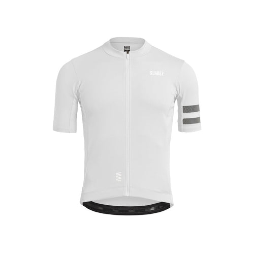 Fonte 2.3 Mens Classic Short Sleeve Cycling Jersey in White by Suarez