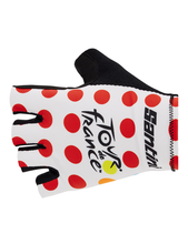 Official Tour de France KOM Leader Polka Dot Cycling Gloves by Santini