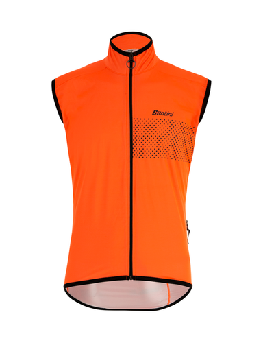 Guard Nimbus Windproof Cycling Rain Vest Orange by Santini