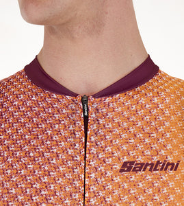 2024 Paws Short Sleeve Mens Cycling Jersey Orange by Santini