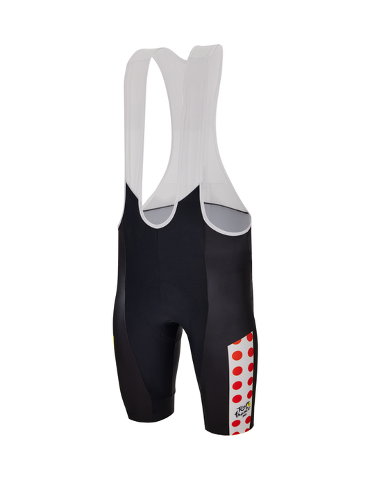 Official Tour de France Fan Line Best Climber Mens Polka Dot Bib Shorts by Santini