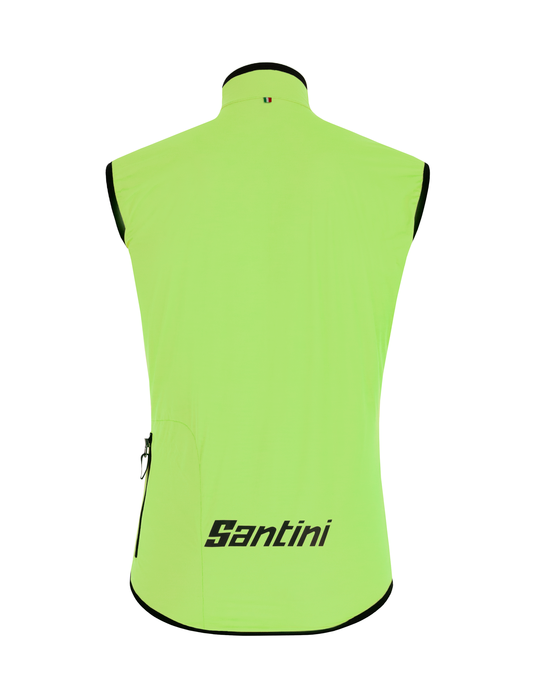 Guard Nimbus Windproof/WaterResisant Cycling Rain Vest Fluo Green by Santini