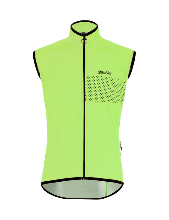 Guard Nimbus Windproof Cycling Rain Vest Fluo Green by Santini