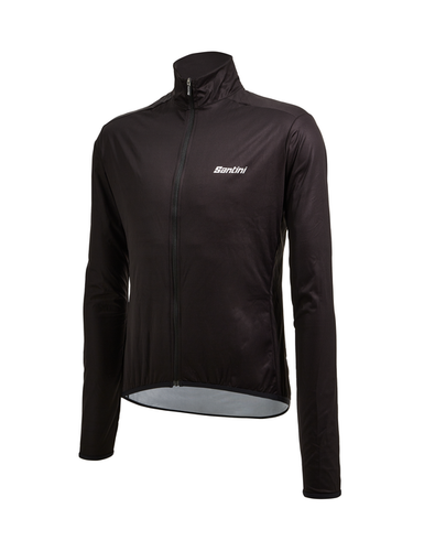 Nebula Windproof Packable Cycling Jacket Black by Santini