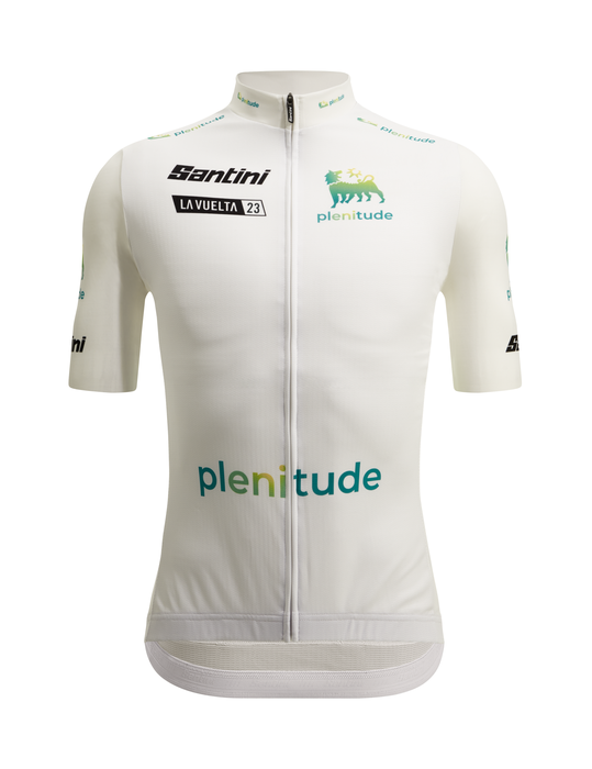 Official 2023 La Vuelta Best Young Rider Mens White Jersey by Santini