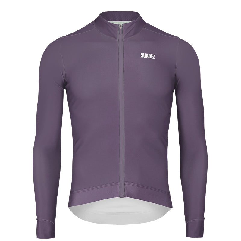 Rise Thermal Mens Long Sleeve Cycling Jersey in Dusk Purple by Suarez