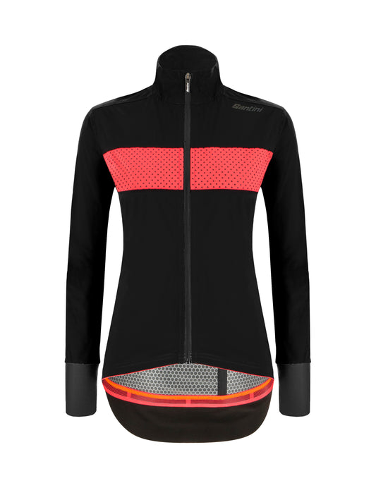 GUARD MERCURIO - Cycling RAIN JACKET Black / Pink by Santini
