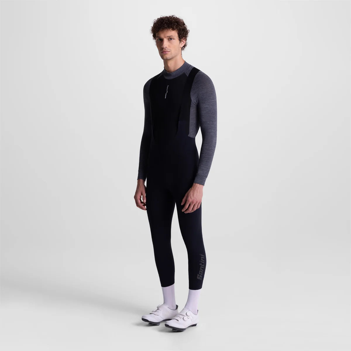 Santini Unico Edge 7/8 Bib Tights Black - Men