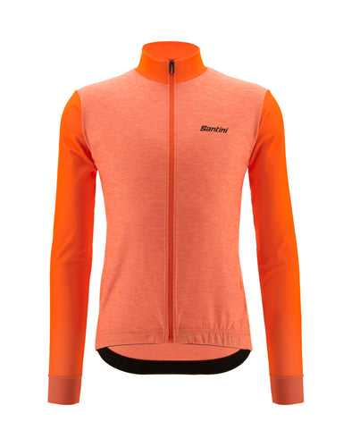 Colore Puro Long Sleeve Jersey - Flouro Orange by Santini