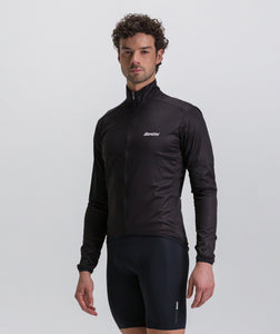 Nebula Packable Winter Cycling Jacket Black by Santini