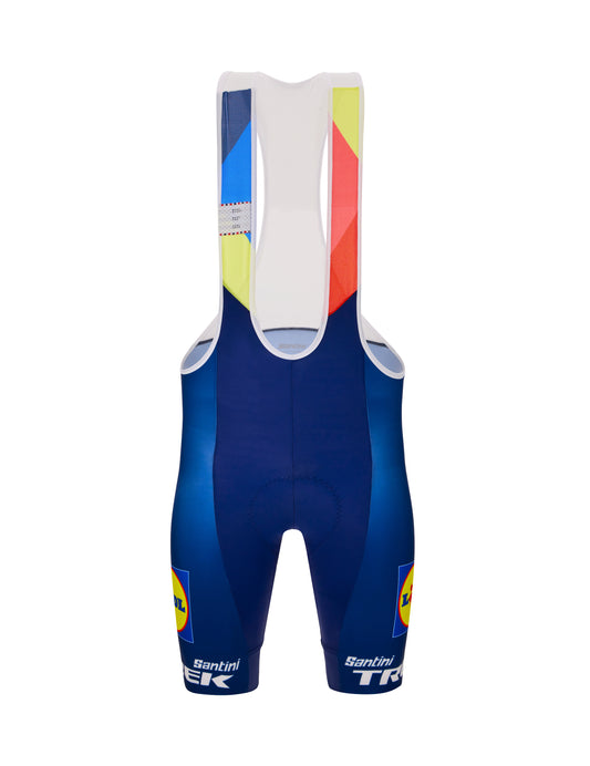 Official 2024 Lidl-Trek Team Mens Fan Line Bib Short Navy by Santini