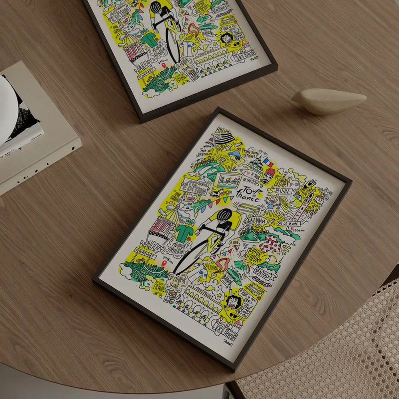 2025 Tour de France Poster - Doodle Art