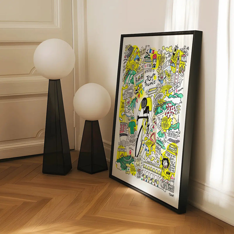 2025 Tour de France Poster - Doodle Art