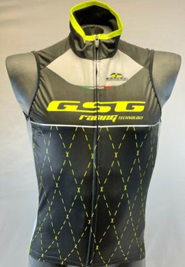 Elite Diamond Mens Cycling Wind Vest Black/Yellow by GSG