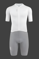 2025 Men's Hard Lite  2.4 Cycling Skinsuit White/Grey by Suarez