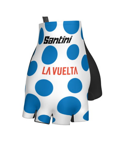 Official 2025 La Vuelta Espana Polka Dot KOM Climbers Gloves by Santini