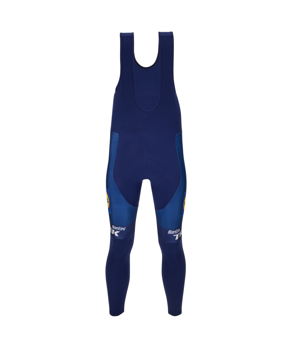 Official 2025 Lidl-Trek Race Kit Mens Bib Tights Blue by Santini