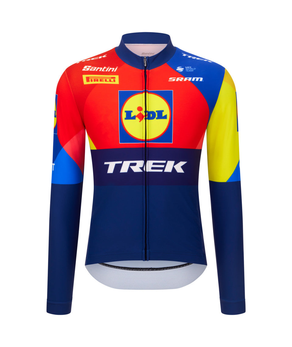 Official 2025 Lidl-Trek Mens Long Sleeve Cycling Jersey by Santini