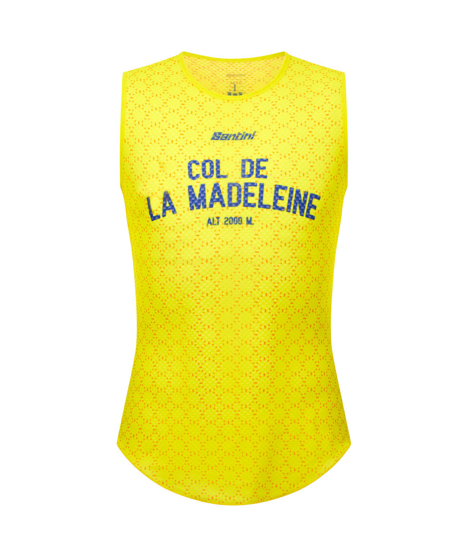 Official 2025 Tour de France MAILLOT JAUNE COL DE LA MADELEINE Mens Baselayer by Santini