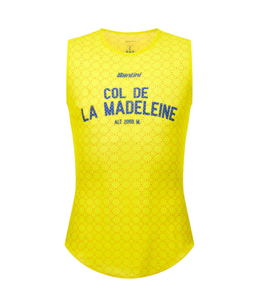 Official 2025 Tour de France MAILLOT JAUNE COL DE LA MADELEINE Mens Baselayer by Santini