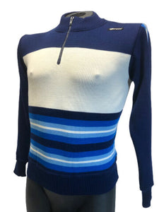 Mistral Vintage Italian Wool Blend Sweater Blue (no pockets) by Santini