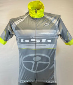 Elite Rain Short Sleeve Cycling Jersey Yellow/Grey by GSG