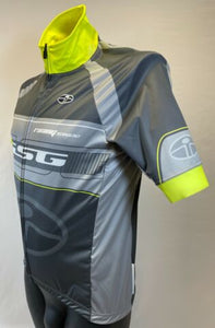 Elite Rain Short Sleeve Cycling Jersey Yellow/Grey by GSG
