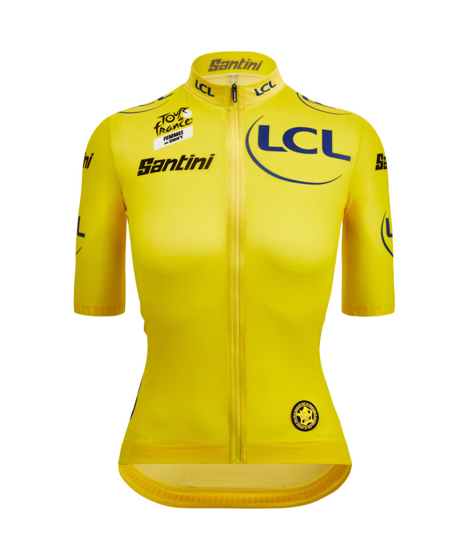 Official 2025 Tour de France Femmes Avec Zwift Womens Yellow Jersey by Santini