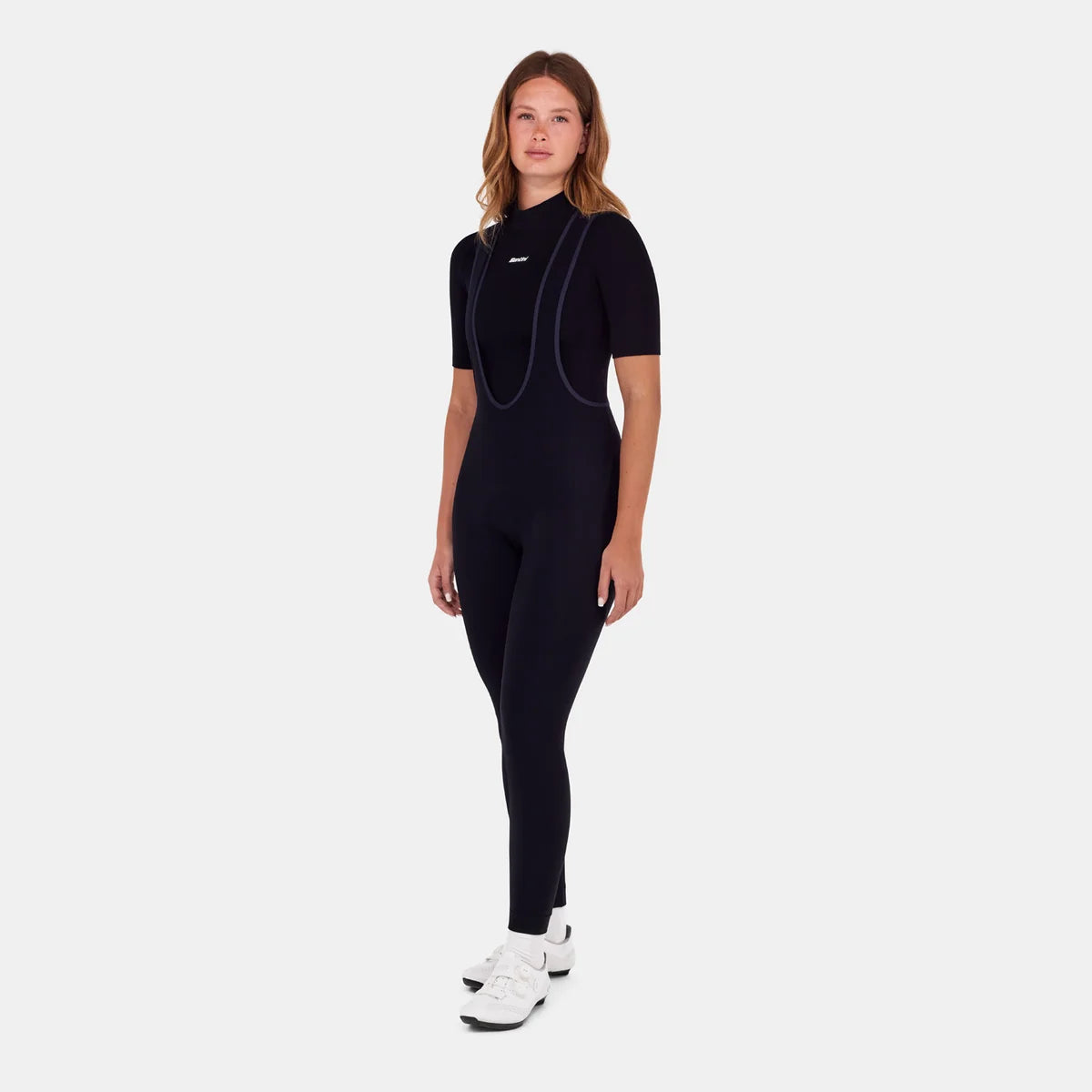 Santini Ready to Ride Thermal Bib Tights Black - Women