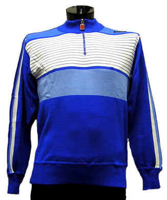 Horizon Vintage Italian Wool Striped Sweater Blue by Santini