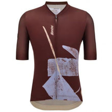 Note Men's Short Sleeve Gravel Cycling Jersey in Chocolate Brown by Santini